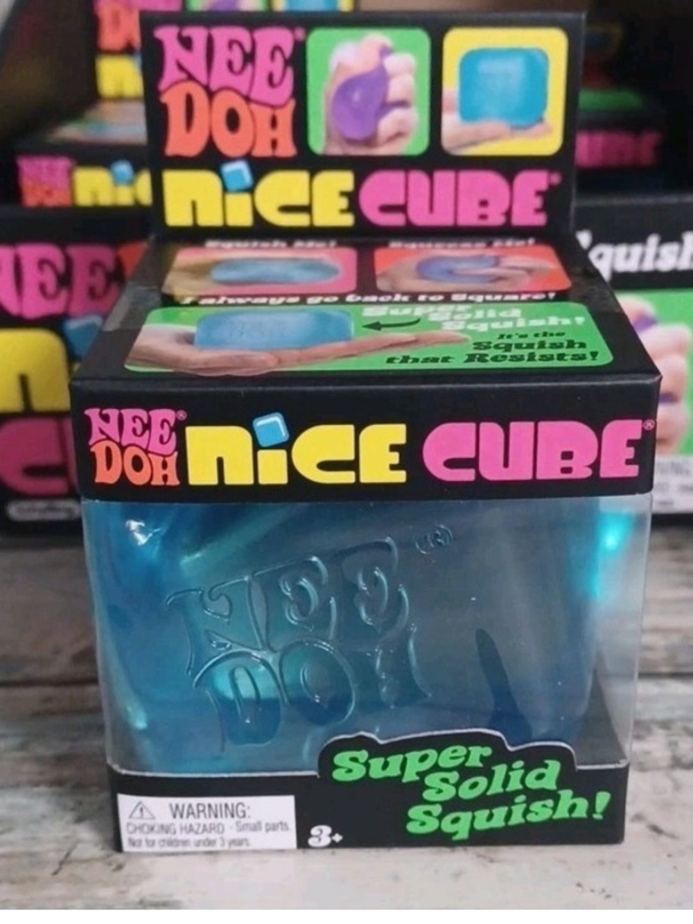 Nee Doh Nice Cube - Super Solid Squish! (Blue)- Viral TikTok Needoh Squishy